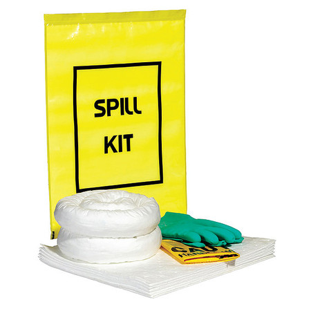 SPILLTECH Spill Kit, 4" H, 12" W, 18" L, Yellow, Bag SPKO-YTB