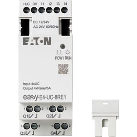 EATON Input/Output Module, Inputs 4, Outputs 4 EASY-E4-UC-8RE1