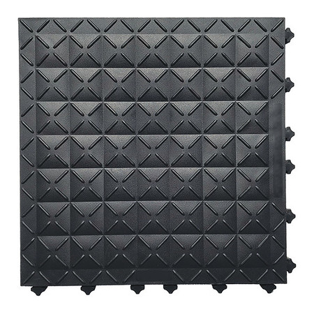 ERGO ADVANTAGE SAFE-FLEX Interlocking Antifatigue Mat Tile, Vinyl, 18 in Long x 18 in Wide, 1 in Thick, 10 PK AM1-B