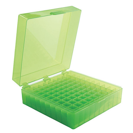 HEATHROW SCIENTIFIC Tube Storage Box, Green, 100 Well, PK5 HS120202