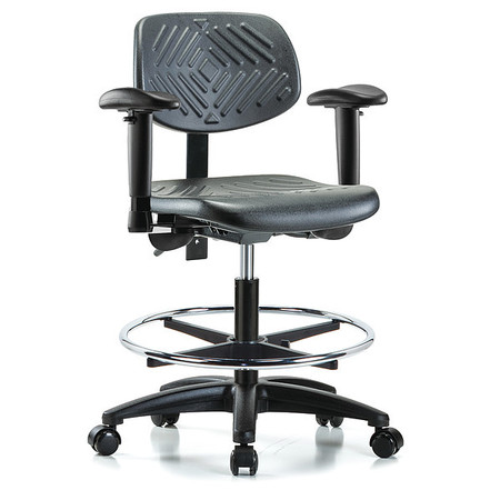 INSTOCK Cleanroom Task Chair, 300 lb. Cap., PU GRPMBCH-RG-CF-RCA1