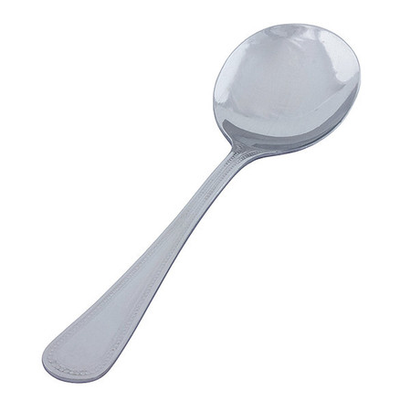 CRESTWARE Bouillon Spoon, 6 in L, Silver, PK12 PER110