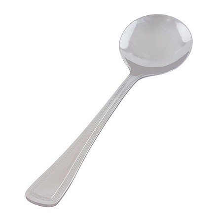 CRESTWARE Bouillon Spoon, 6 3/4 in L, Silver, PK36 CON510
