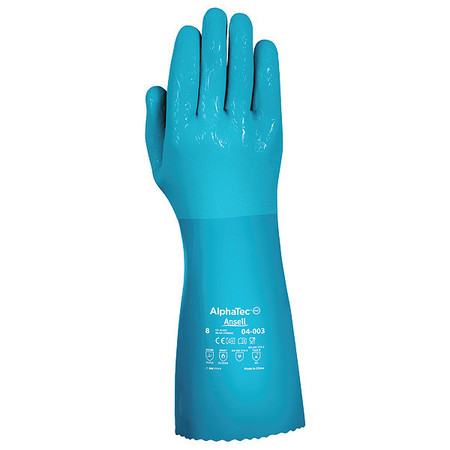 Ansell Chemical Resistant Gloves, Blue, PR 04-003