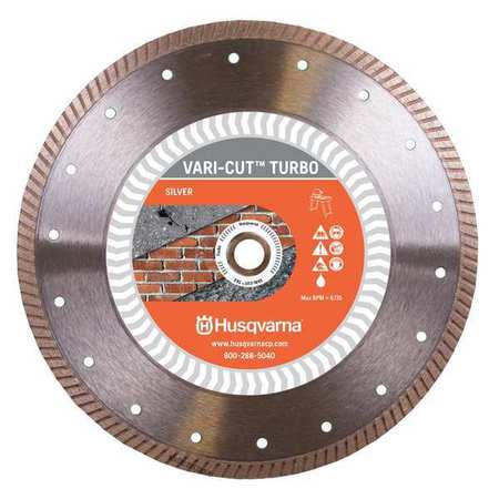 HUSQVARNA Diamond Saw Blade, Wet/Dry Cutting Type Vari-Cut Turbo 6