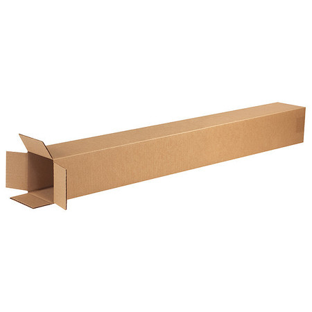 Zoro Select Tall Corrugated Boxes, 4" x 4" x 38", Kraft 25/Bundle 55VG07