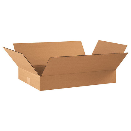 Zoro Select Flat Corrugated Boxes, 22" x 14" x 4", Kraft, 25/Bundle 55VH67