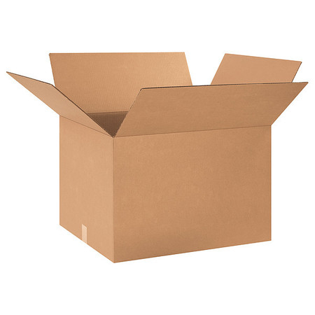 Zoro Select Corrugated Boxes, 24" x 20" x 16", Kraft, 10/Bundle 493U15