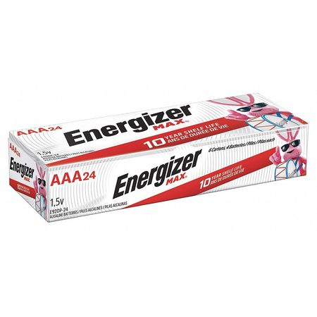ENERGIZER Energizer Max AAA Alkaline Battery, 1.5V DC, 24 Pack E92
