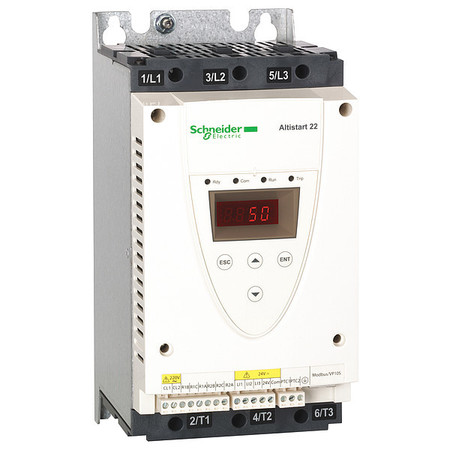 SCHNEIDER ELECTRIC Soft Start, 230 to 600V AC, 47 A ATS22D47S6