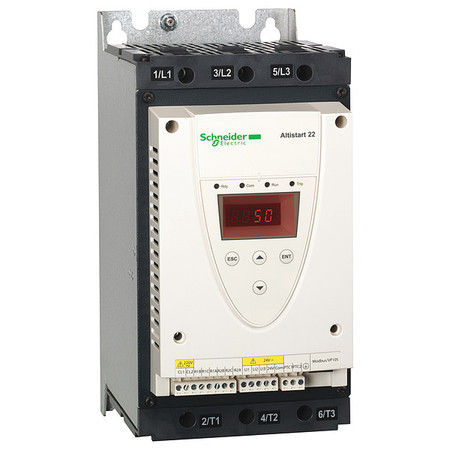 SCHNEIDER ELECTRIC Soft Start, 230 to 600V AC, 62 A ATS22D62S6