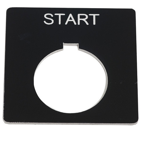 SCHNEIDER ELECTRIC Legend Plate, Start, White/Black, Square 9001KN101BP