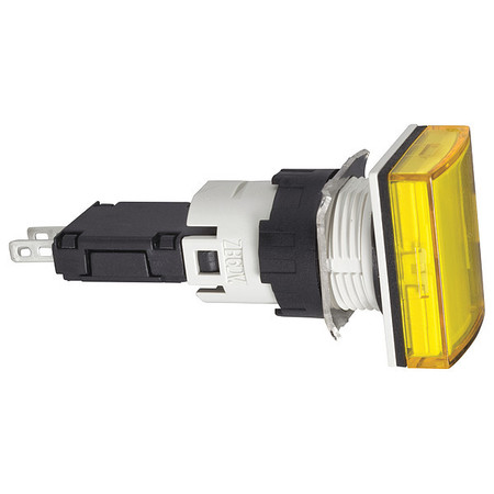 SCHNEIDER ELECTRIC Pilot Light, Yellow, 16mm, LED XB6DV5BB