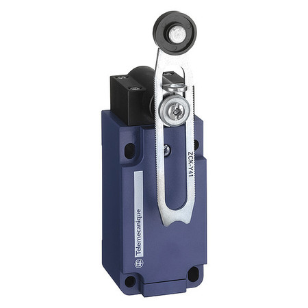 TELEMECANIQUE SENSORS Limit Switch, Adjustable Roller Lever, Rotary, 1NC/1NO, 3A @ 240V AC, Actuator Location: Side XCKS141H7