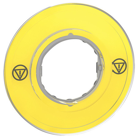 SCHNEIDER ELECTRIC Legend Plate, Yellow/Yellow, Round ZBY9121