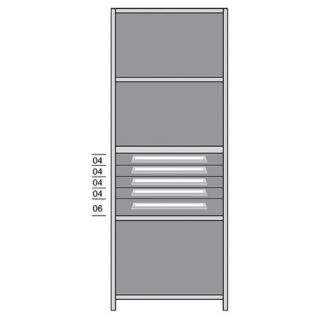 LYON Shelf, 85" H, 36" W, Steel, 850 lb. Capacity DDJ115005