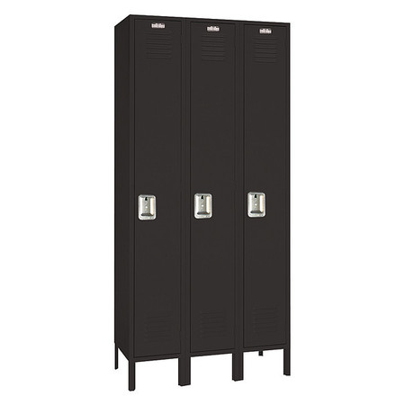 LYON Wardrobe Locker, (1) Tier, (3) Wide, Steel, Powder Coated Finish, 36 in W, 12 in D, 66 in H KKC50023