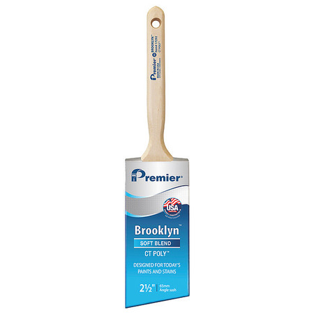 Premier 2-1/2" Angle Sash Paint Brush, Polyester Bristle, Hardwood Handle 17292