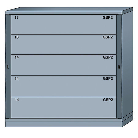 LYON Gear Locker, Gray, Powder Coated Finish, 59 5/8 W, 28 1/4 in D, 59 1/4 in H DDN6860300WPNI