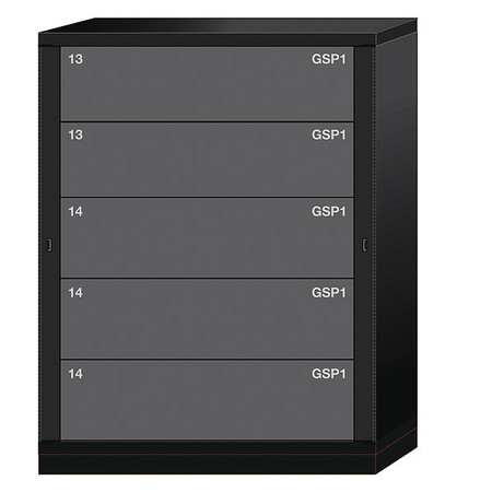 LYON Gear Locker, Black, Powder Coated Finish, 44 3/8 in W, 28 1/4 in D, 59 1/4 in H KKN6845300WPNI