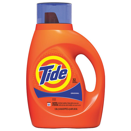 Tide Laundry Detergent, 46 oz Bottle, Liquid, Original, Blue, 6 PK 40213