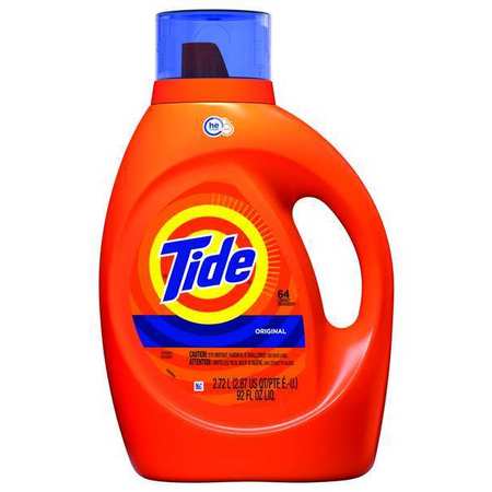 Tide High Efficiency Laundry Detergent, 92 oz Bottle, Liquid, Original, Blue, 4 PK 40217