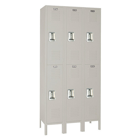 Lyon Wardrobe Locker, (2) Tier, (3) Wide, Steel, Powder Coated Finish, 36 in W, 12 in D, 66 in H 7GC52423