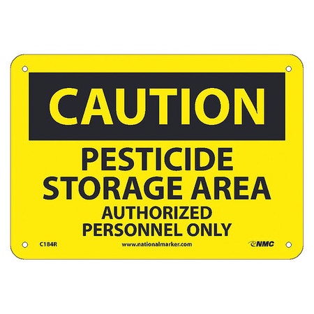 NMC Caution Pesticide Storage Area Sign, C184R C184R