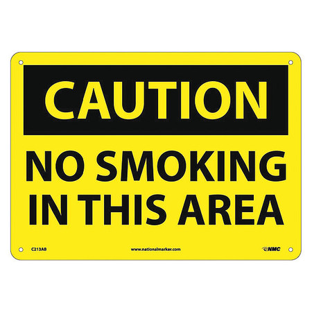 NMC Caution No Smoking In This Area Sign, C213AB C213AB