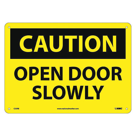 NMC Caution Open Door Slowly Sign, C55RB C55RB