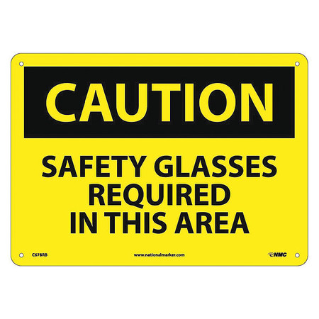 Nmc Caution Safety Glasses Required In This Area Sign C678RB