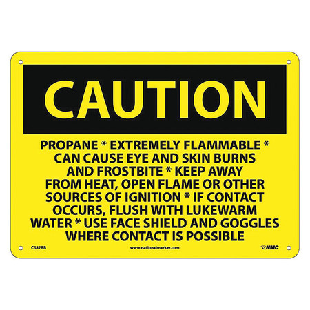NMC Caution Propane Extremely Flammable Sign, C587RB C587RB