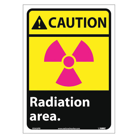 NMC Caution Radiation Area Sign, 14 in Height, 10 in Width CGA32PB