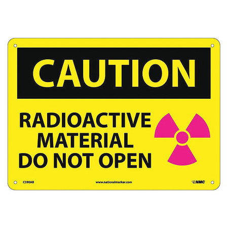NMC Caution Radioactive Material Do Not Open Sign C590AB