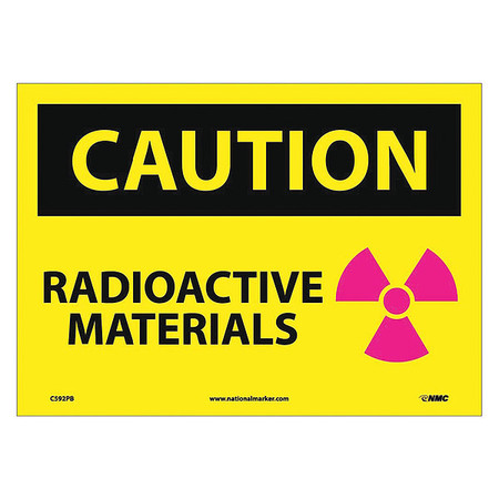 NMC Caution Radioactive Materials Sign C592PB