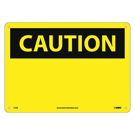 NMC Caution Sign, 14" W, 10" H, English, Fiberglass, Yellow, Legend: No Legend C1EB