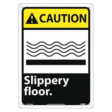 NMC Caution Slippery Floor Sign, CGA34AB CGA34AB