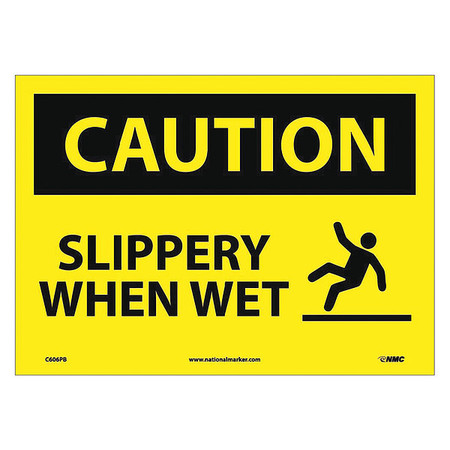 Nmc Caution Slippery When Wet Sign, C606PB C606PB
