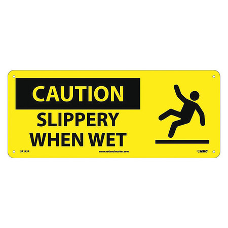 NMC Caution Slippery When Wet Sign, SA143R SA143R