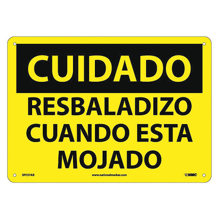NMC Caution Slippery When Wet Sign - Spanish, SPC57AB SPC57AB