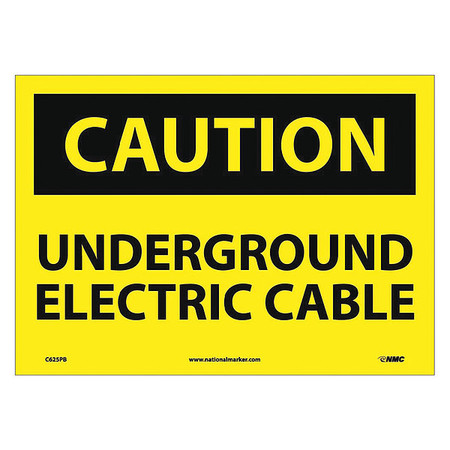 NMC Caution Underground Electric Cable Sign, C625PB C625PB