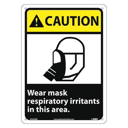 NMC Caution Wear Mask Respiratory Irritants In This Area Sign CGA36RB