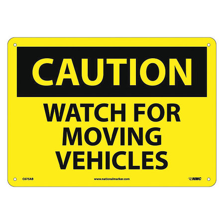 NMC Caution Watch For Moving Vehicles Sign, C675AB C675AB