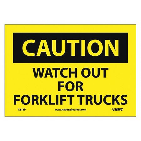 Nmc Caution Watch Out For Fork Lift Trucks Sign, C215P C215P