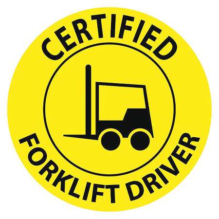 NMC Certified Forklift Driver Hard Hat Label, Pk25 HH66