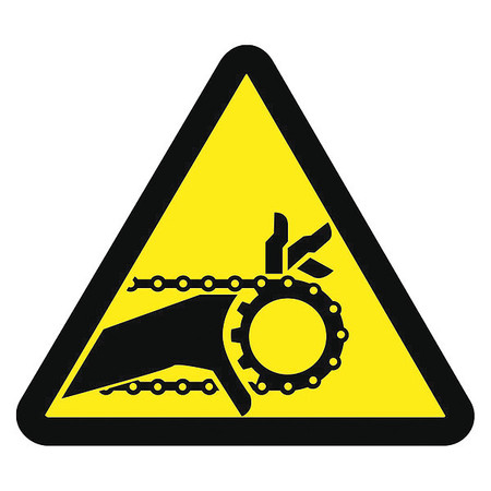 NMC Chain Drive Entanglement Hazard Iso Label, Pk5 ISO447AP