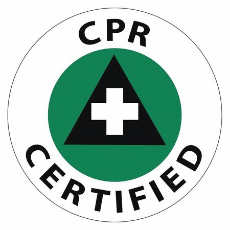 NMC CPR Certified Hard Hat Emblem, Pk25, Language: English HH88R