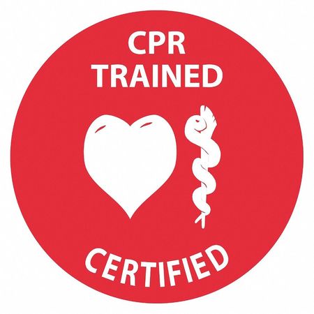 NMC CPR Trained Certified Hard Hat Emblem, Pk25 HH70