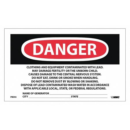 NMC Contains Lead Contaminates Hazard Warning Label PRD95