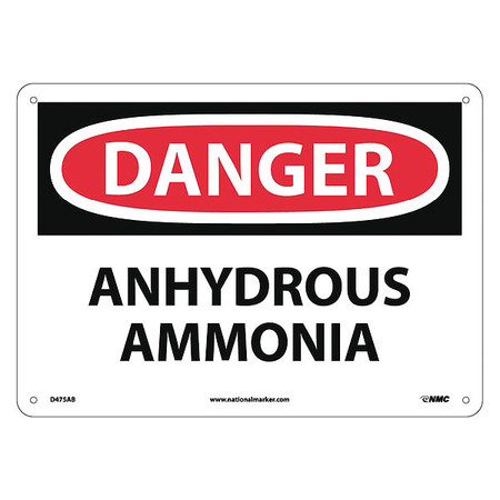 NMC Danger Anhydrous Ammonia Sign, D475AB D475AB